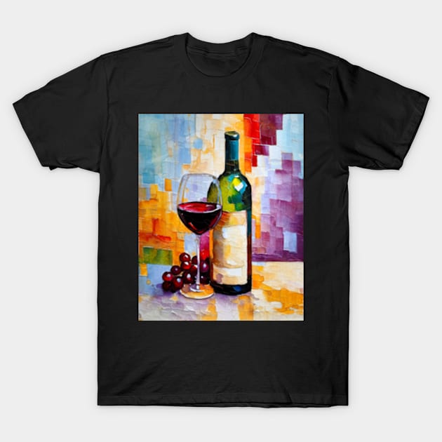 Red Wine T-Shirt by ArtFactoryAI